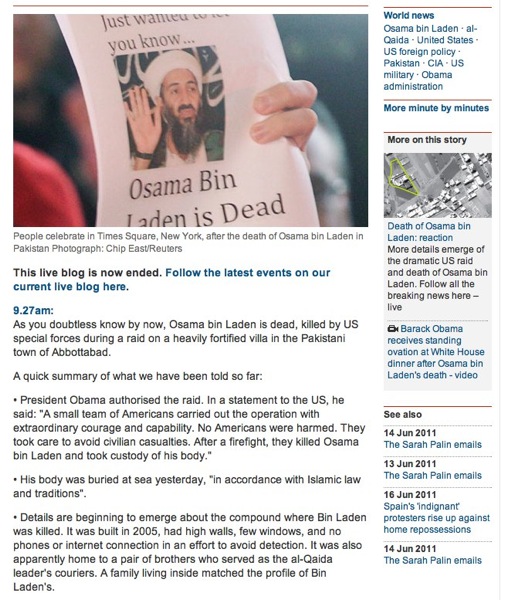 Osama bin Laden death news and reaction | World news | guardian co uk