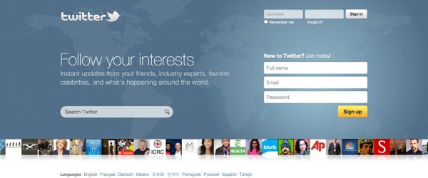 Twitterhomepage